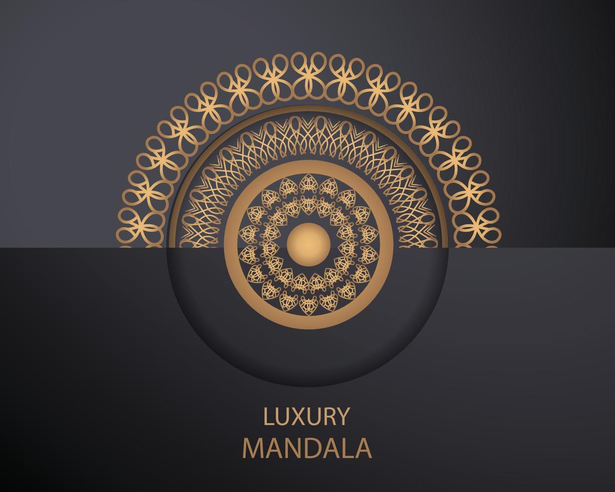 modelos de cartão de convite com ouro estampado e cristais cor de fundo de mandala de luxo com padrão de arabesco dourado estilo oriental islâmico árabe. mandala decorativa de estilo ramadã, banner de panfleto vetor