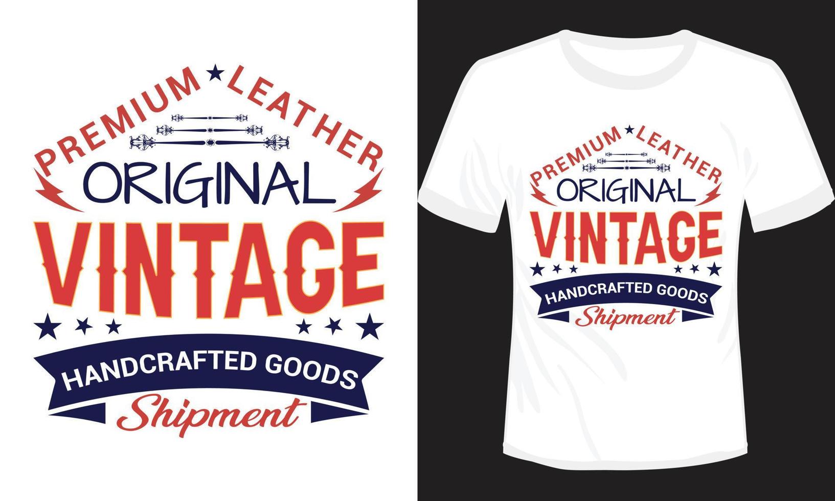 design de camiseta vintage original de couro premium vetor
