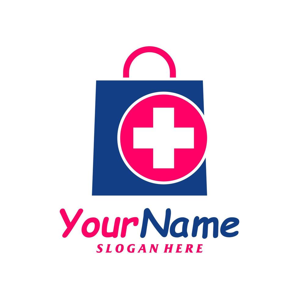 modelo de design de logotipo de saúde de loja. vetor de conceito de logotipo de loja de saúde. símbolo de ícone criativo