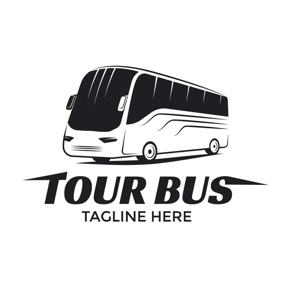 ilustração de logotipo de vetor de ônibus de turismo e viagem em fundo branco