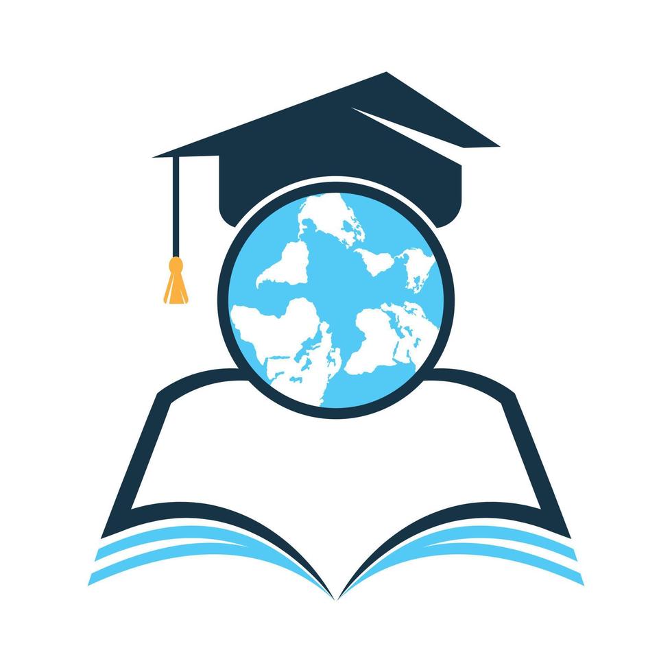 projeto de conceito de educação internacional. modelo de vetor de logotipo de ícone de globo de educação.