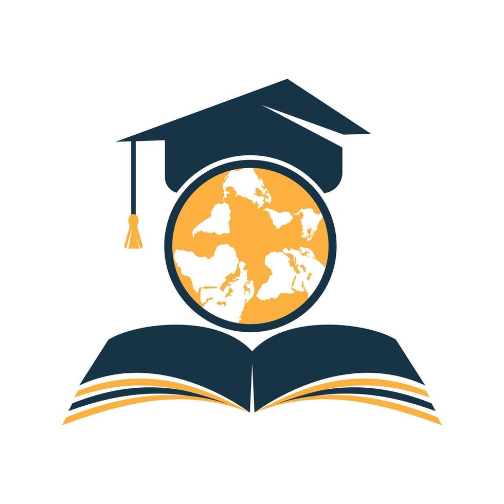 projeto de conceito de educação internacional. modelo de vetor de logotipo de ícone de globo de educação.