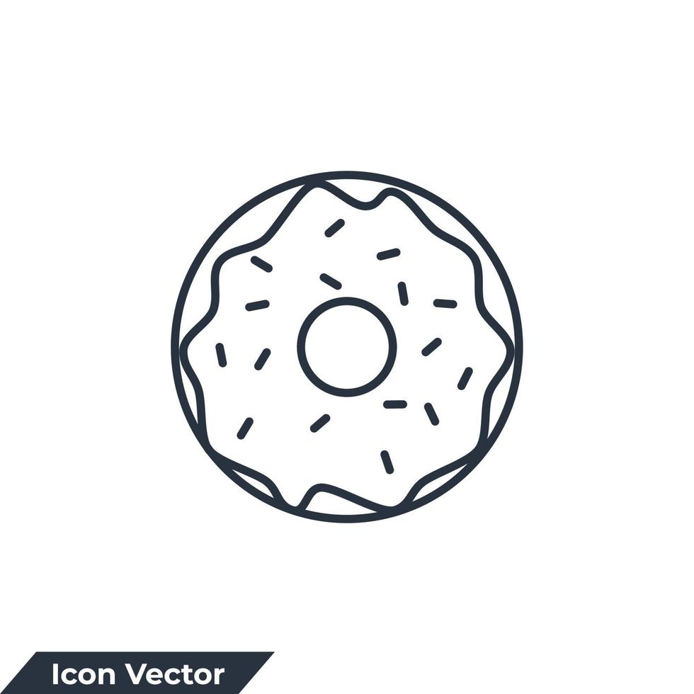 ilustração em vetor logotipo ícone donut. modelo de símbolo de comida de donut para coleção de design gráfico e web