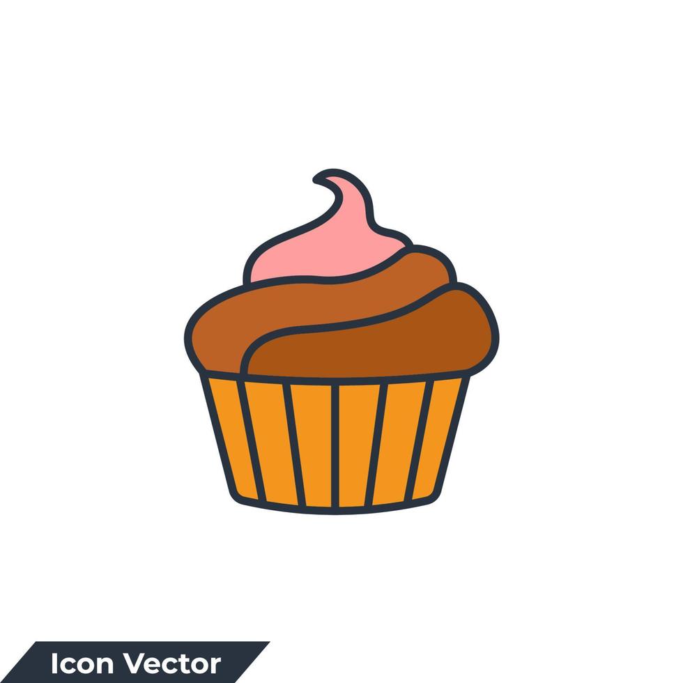 ilustração em vetor logotipo ícone cupcake. modelo de símbolo de comida de cupcake para coleção de design gráfico e web