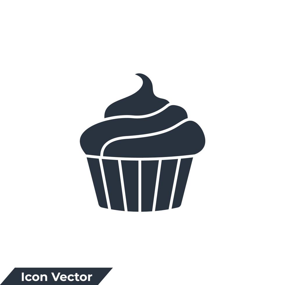 ilustração em vetor logotipo ícone cupcake. modelo de símbolo de comida de cupcake para coleção de design gráfico e web