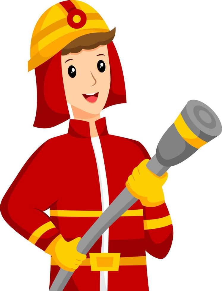ilustração de design de personagens de profissão de bombeiro vetor