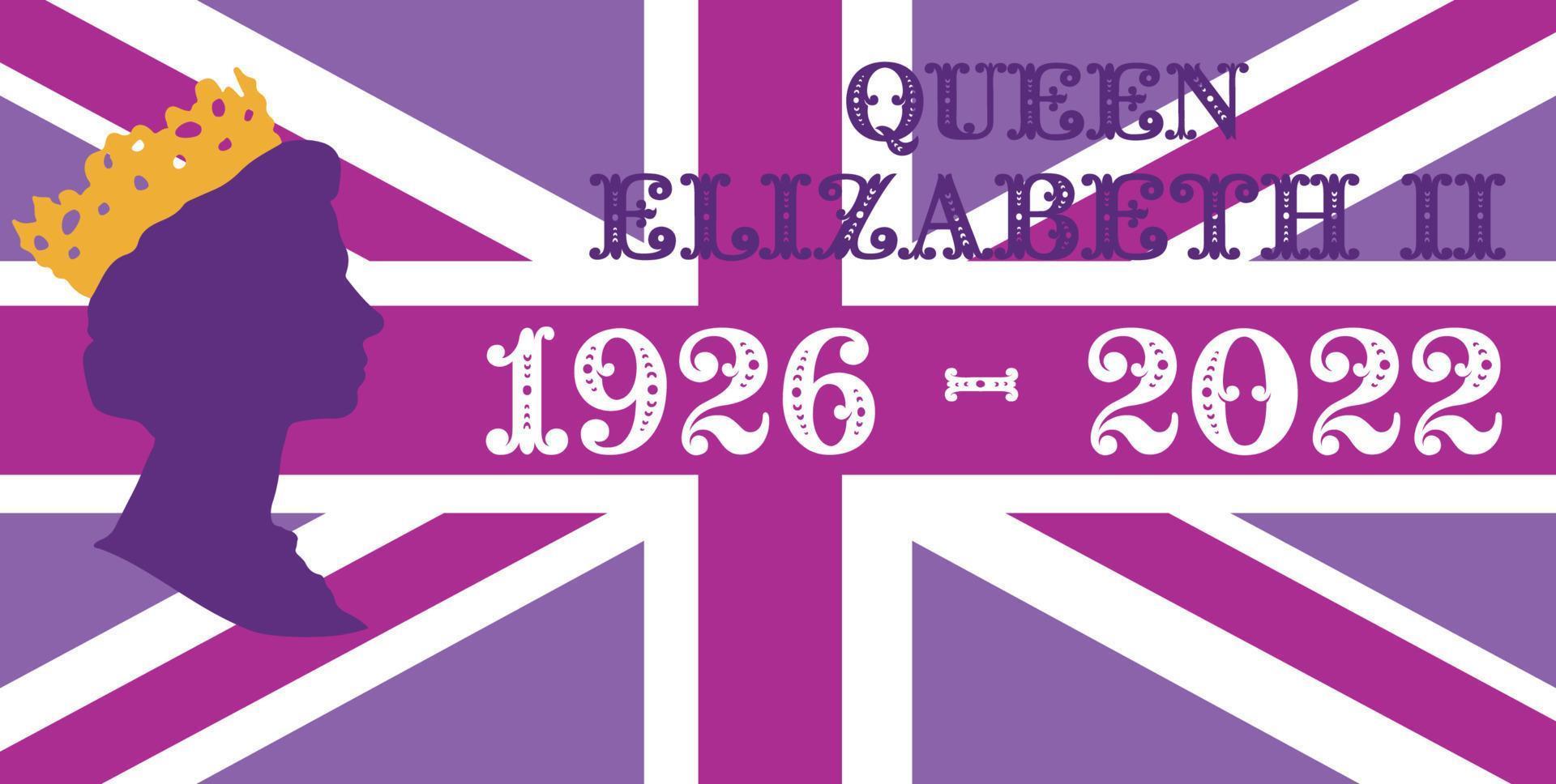 rainha elizabeth ii morreu 1926 - 2022 um evento trágico, o fim de uma era. Londres, Inglaterra vetor