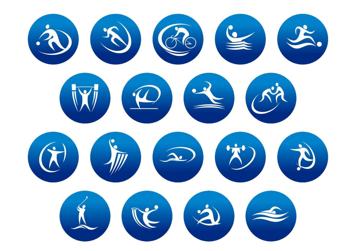 ícones ou símbolos de esportes de equipe e atletismo vetor