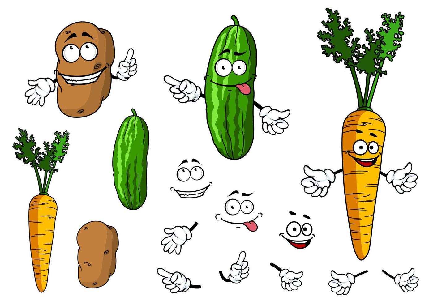 personagens de desenhos animados vegetais vetor
