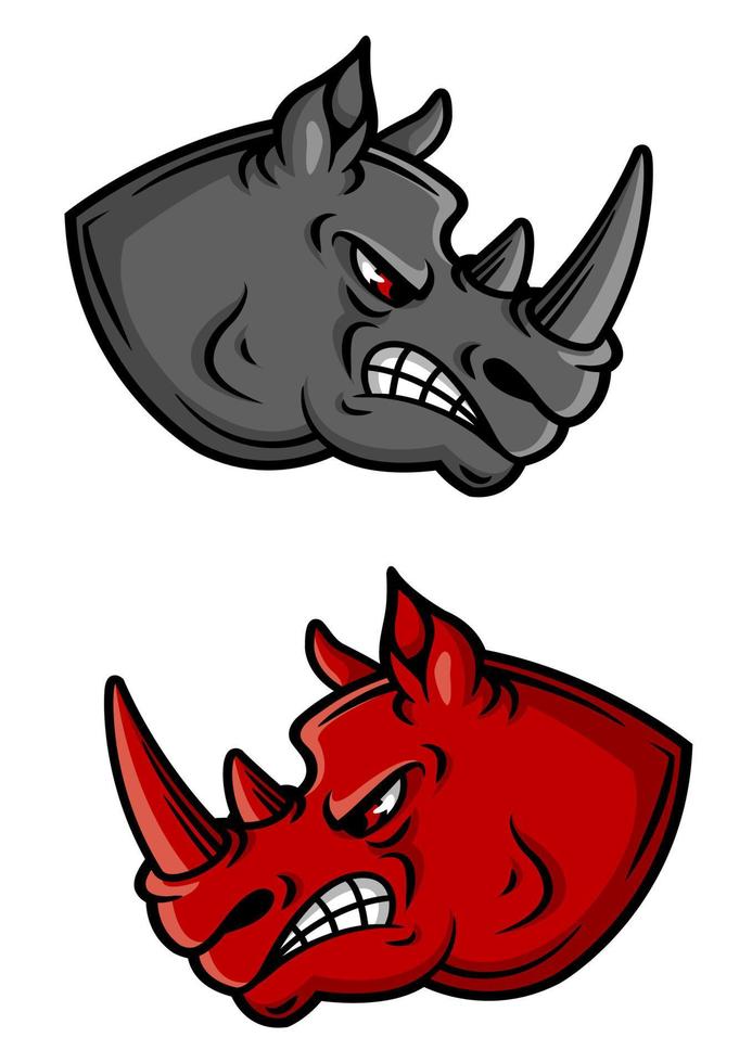 personagens de desenhos animados de rinoceronte vetor