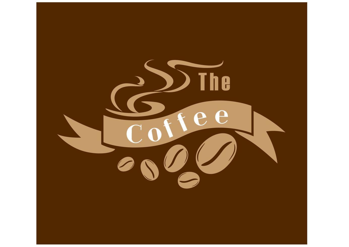 emblema de café em marrom e branco vetor