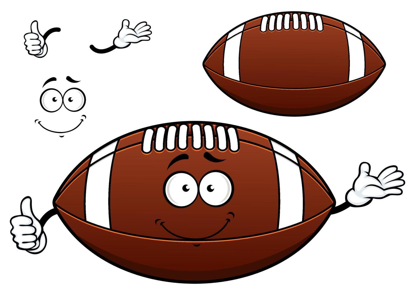 personagem de desenho animado de futebol americano ou bola de rugby vetor