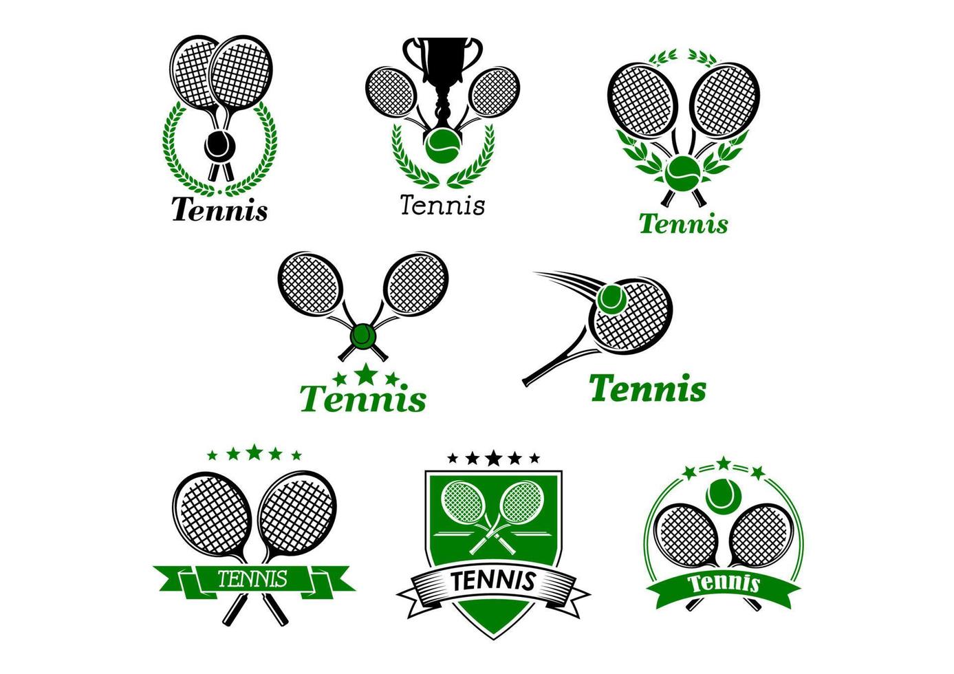 emblemas de tênis ou logotipo em conjunto de estilo retrô vetor