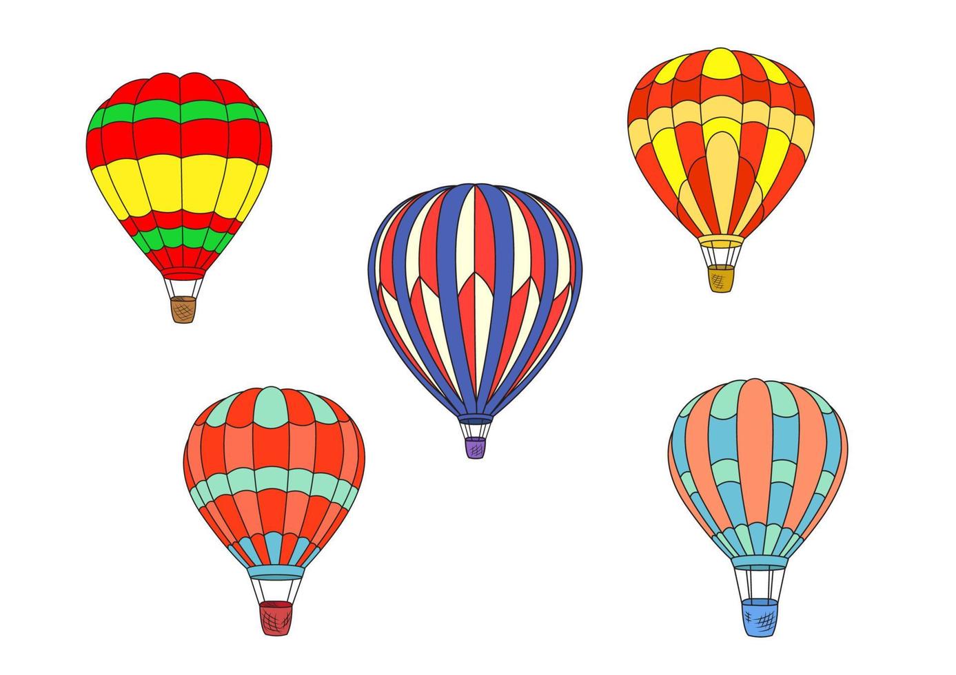 balões de ar coloridos vetor