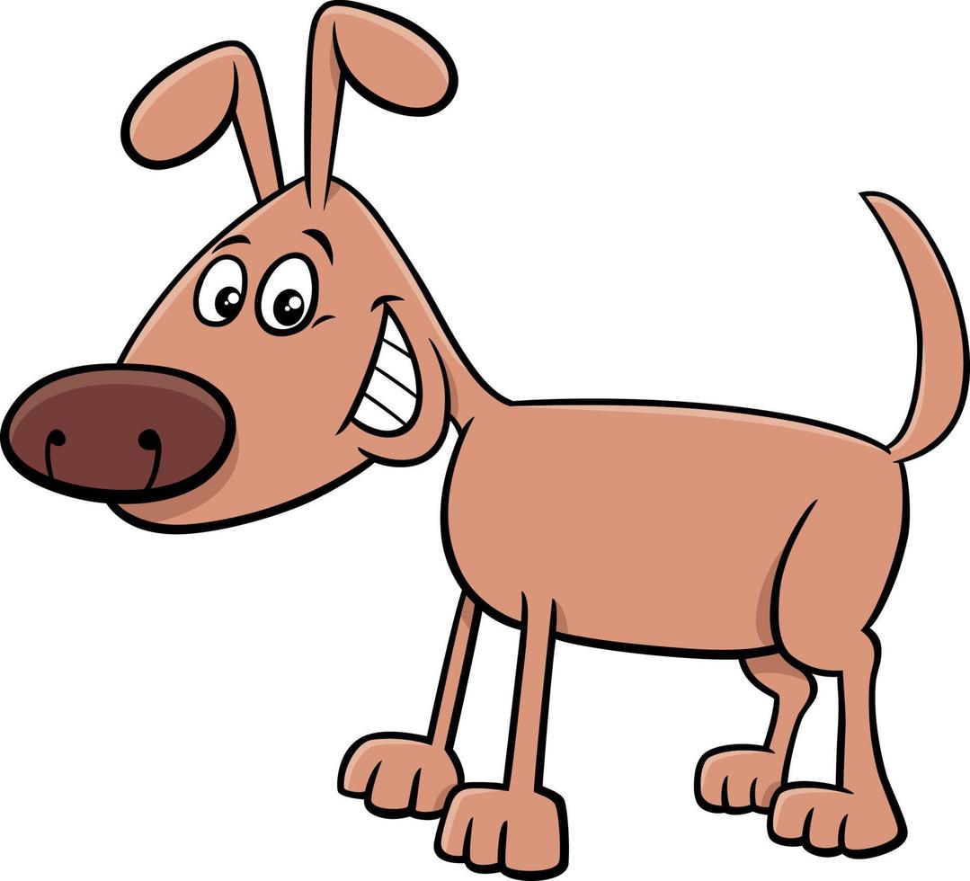 personagem animal em quadrinhos de cachorro marrom engraçado dos desenhos animados vetor