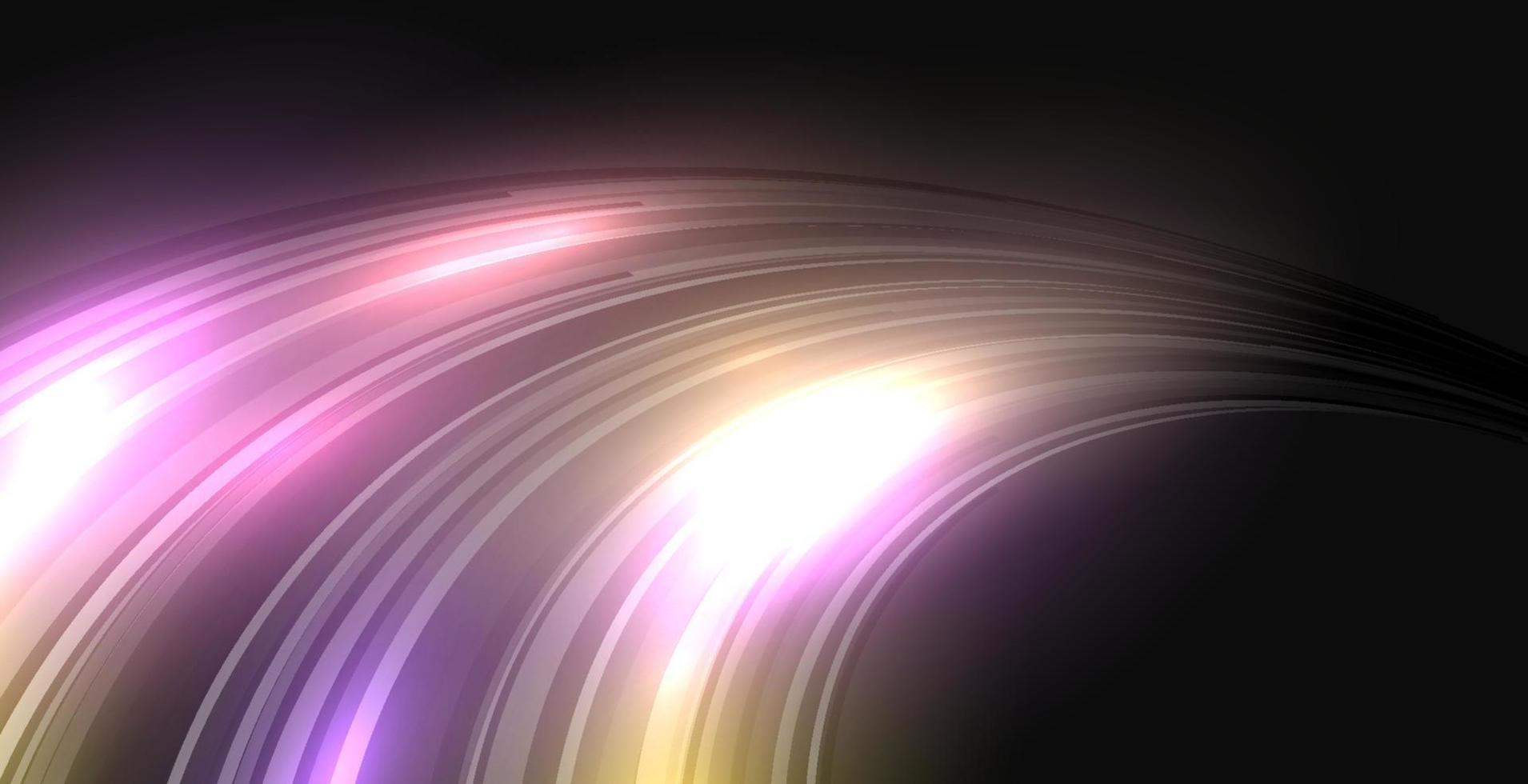 trilhas de luz coloridas, efeito de desfoque de movimento de longa exposição. ilustração vetorial vetor
