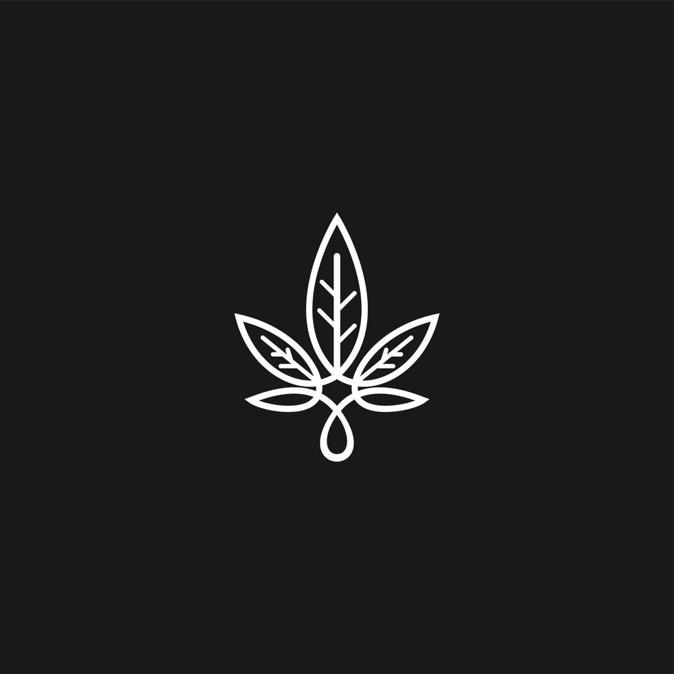 logotipo cbd design de logotipo de cannabis branco vetor