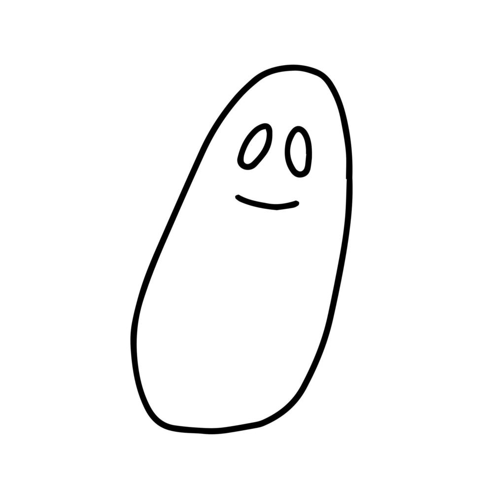 ilustração de fantasma doodle mão desenhada. desenho de fantasma simples de vetor isolado