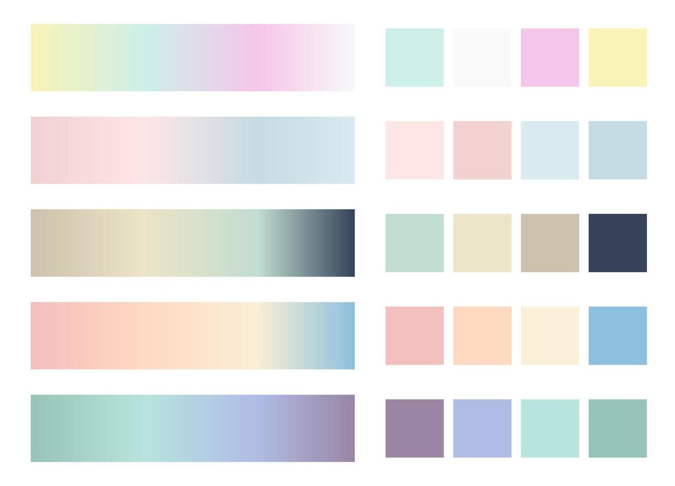 paleta de cores moderna. cores populares. tabela de cores. vetor eps 10. amostras de cores futuristas gradientes.