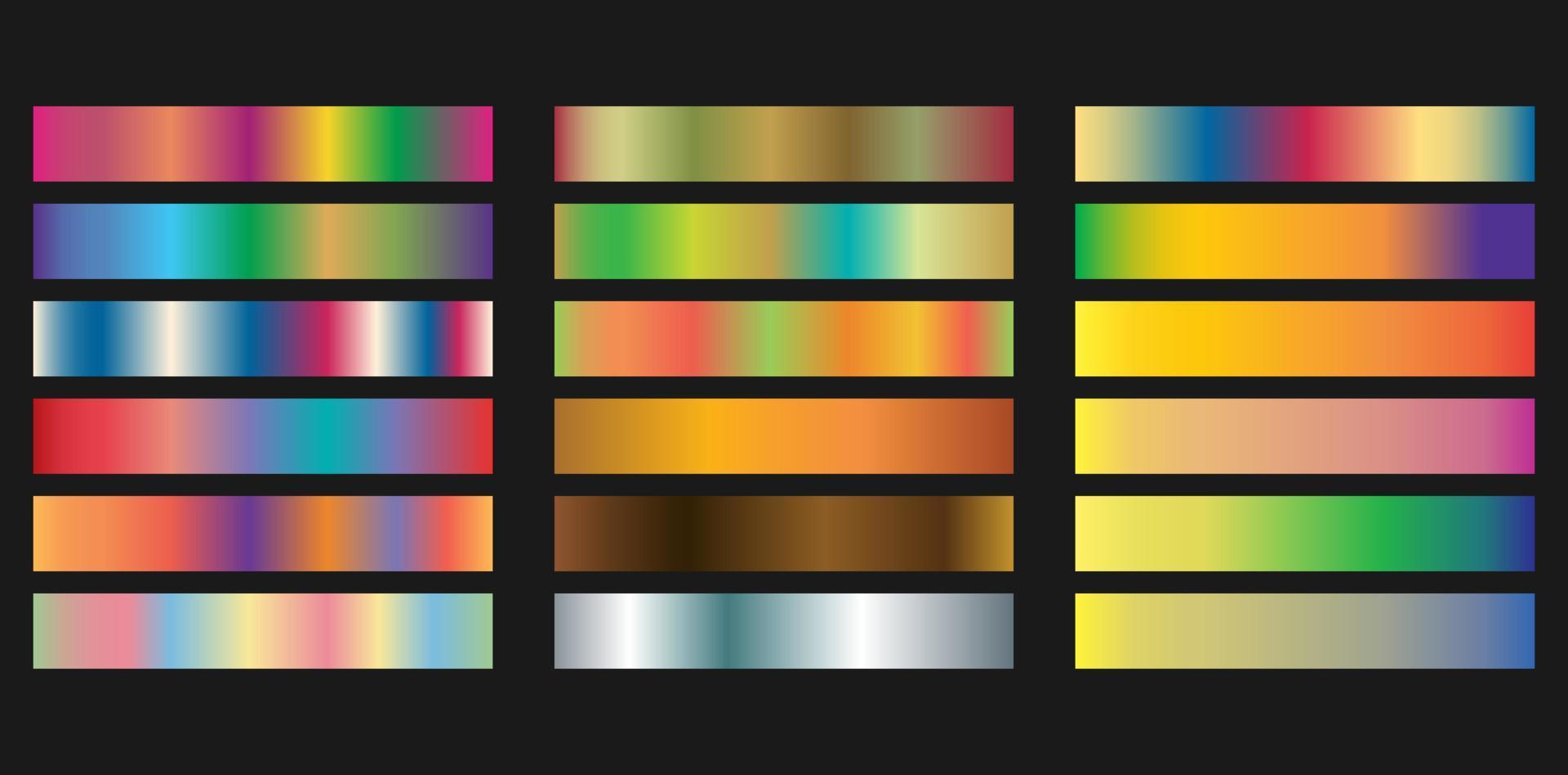 paleta de cores moderna. cores populares. tabela de cores. vetor eps 10. amostras de cores futuristas gradientes.