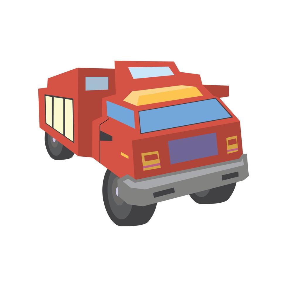 ilustração de design plano de caminhão de bombeiros. fundo branco isolado vetor