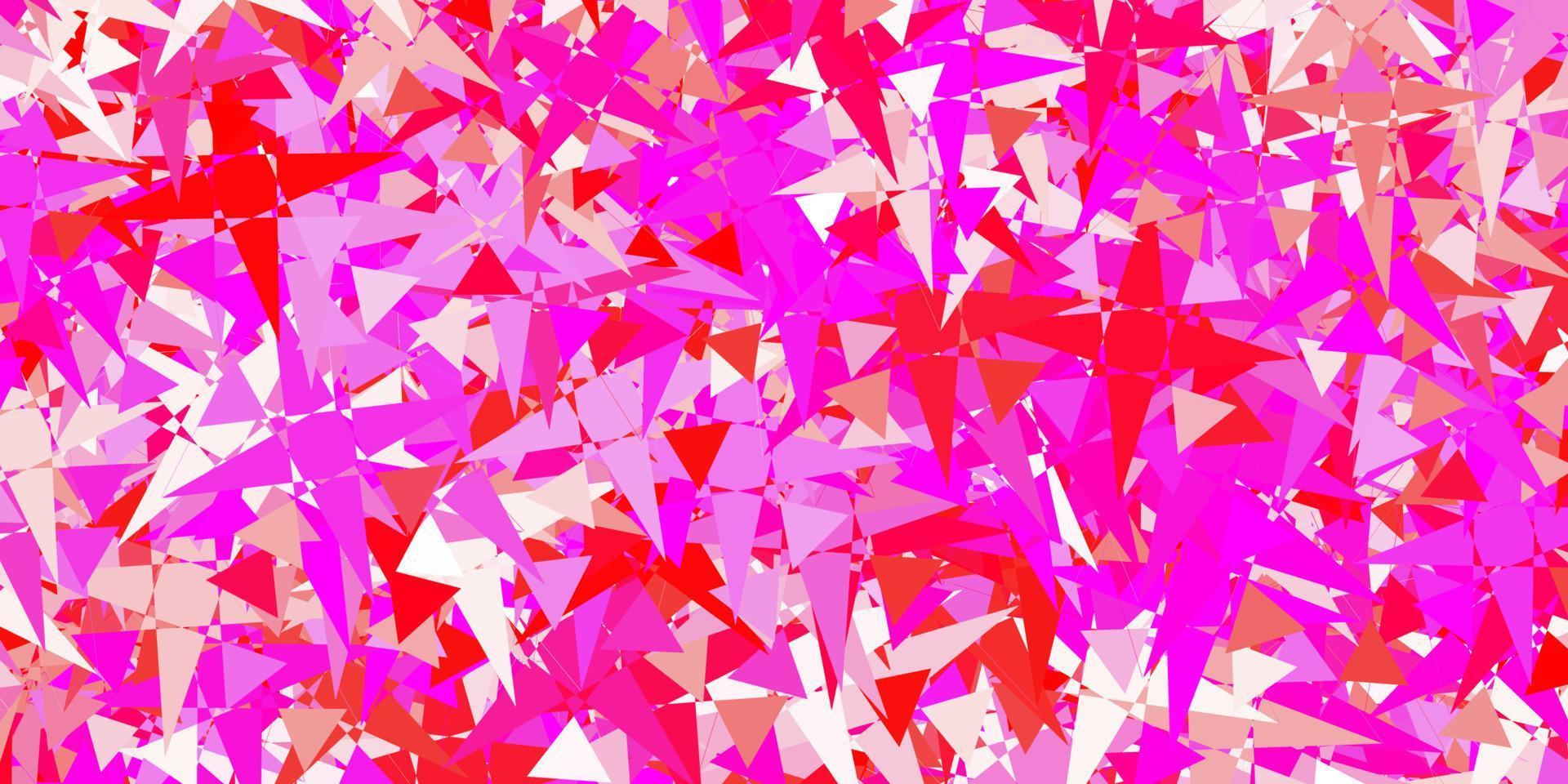 textura vector rosa, vermelho claro com triângulos aleatórios.