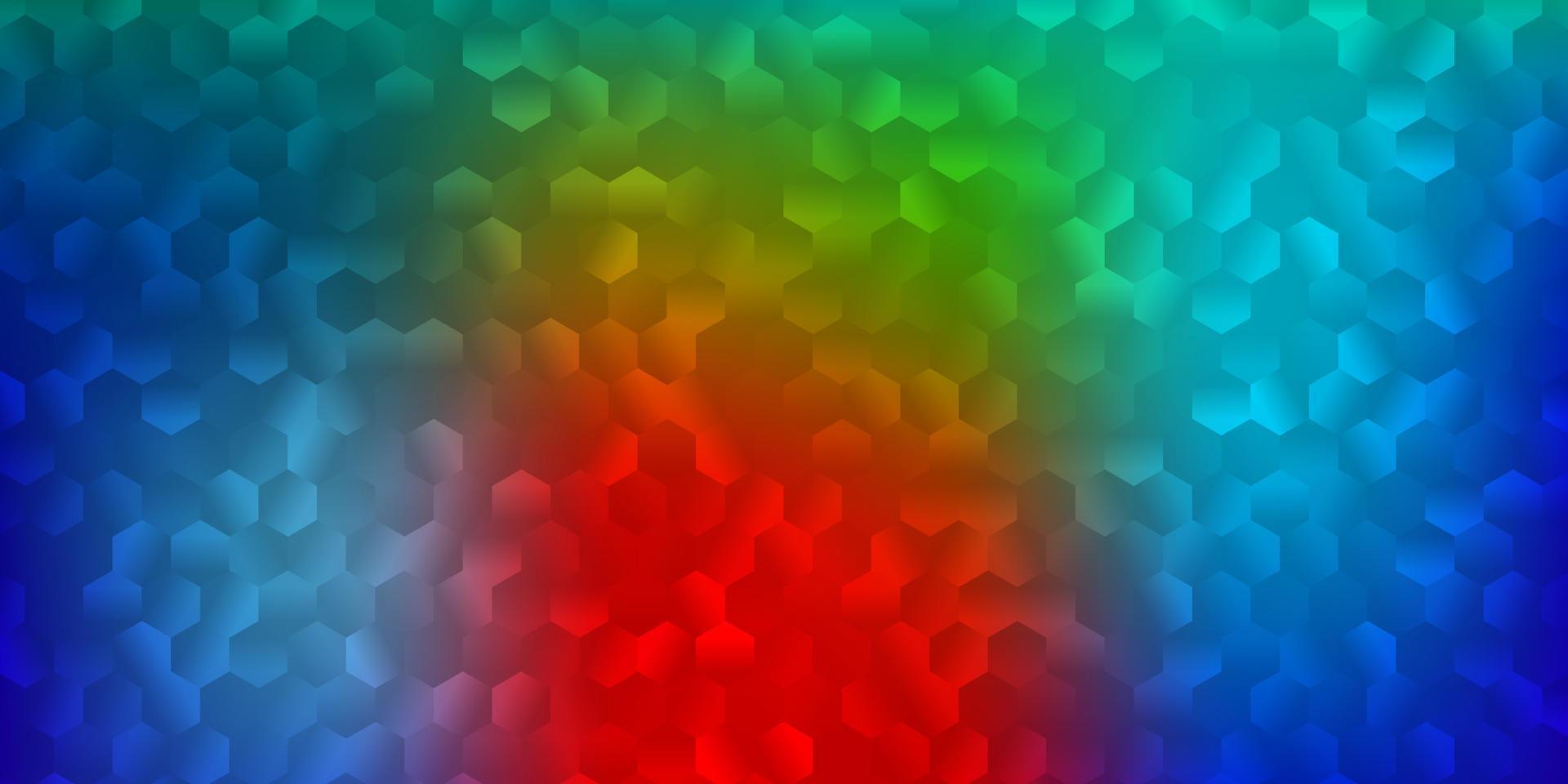 layout de vetor multicolorido de luz com formas de hexágonos.