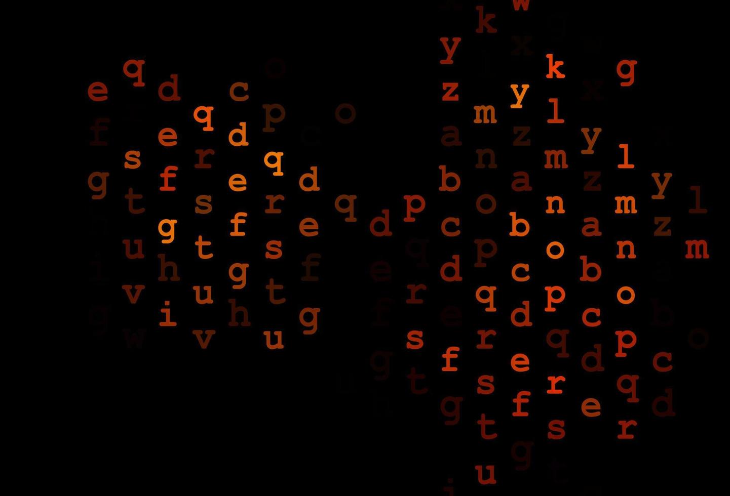 padrão de vetor laranja escuro com símbolos abc.