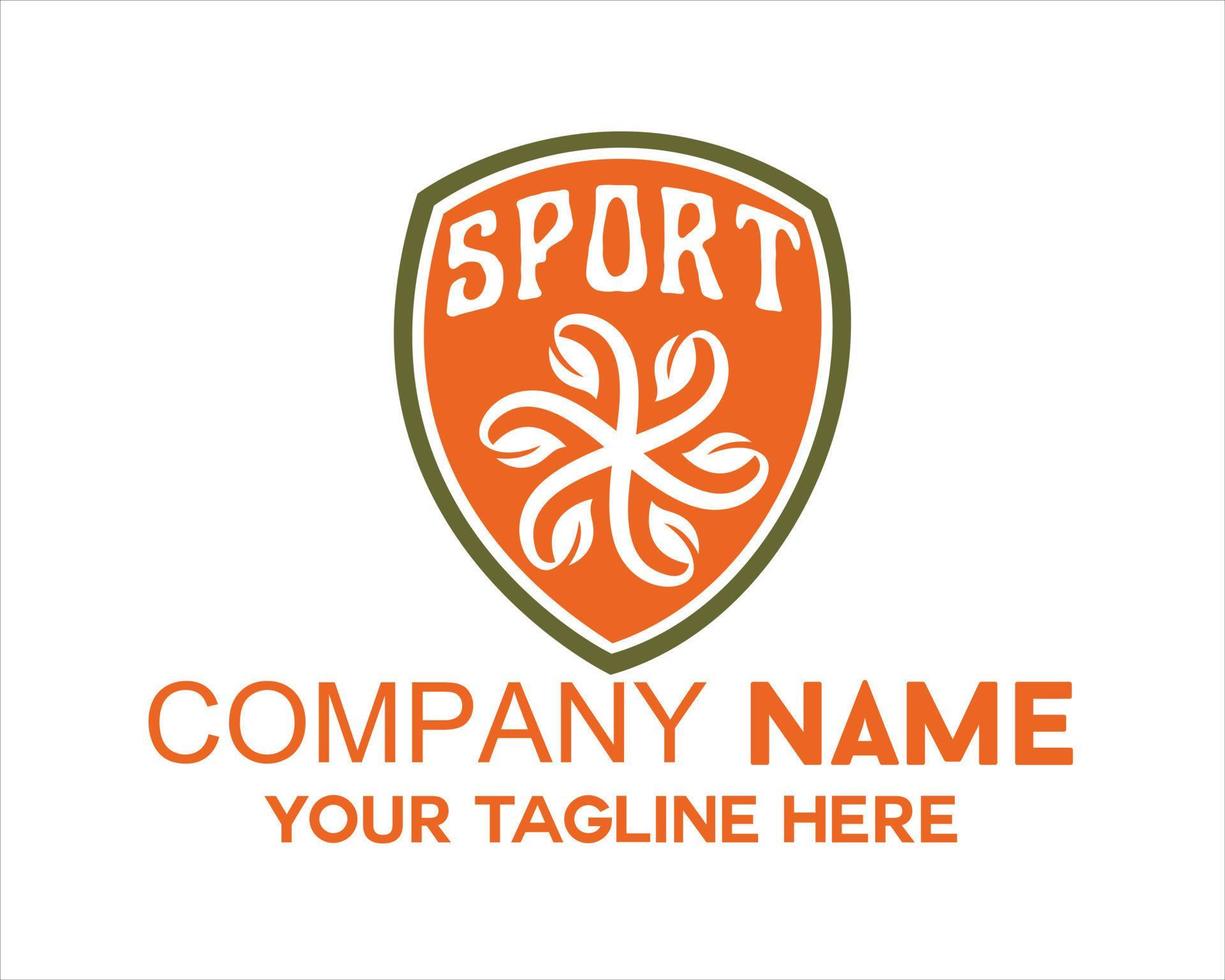 logotipo de emblema de esportes simples laranja vetor