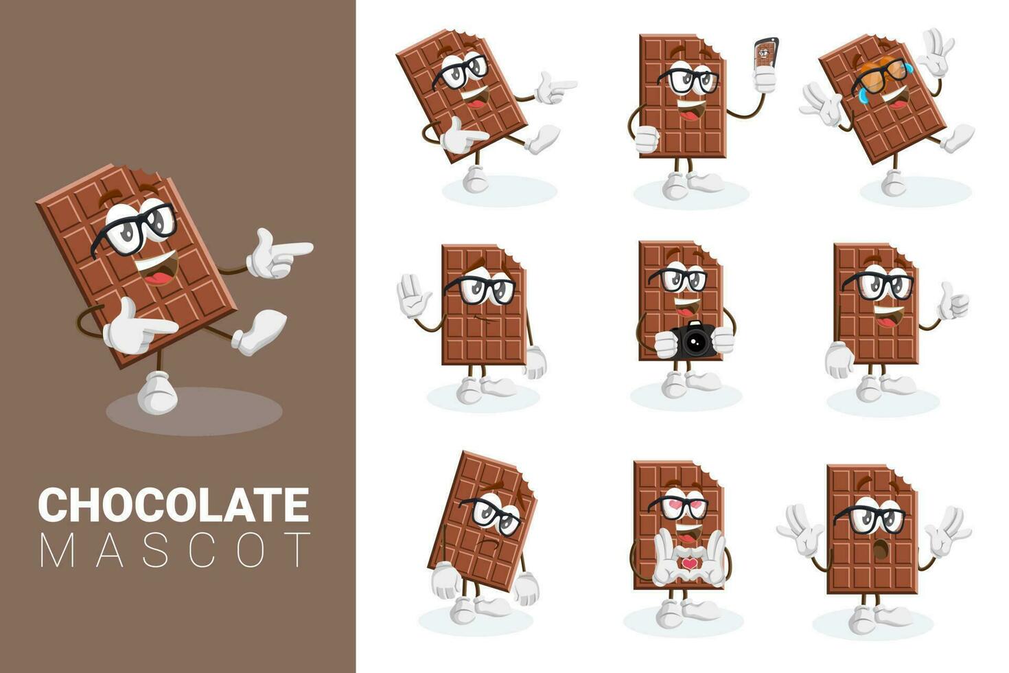 personagens fofinhos para chocolate um conjunto completo 11542846 Vetor no  Vecteezy