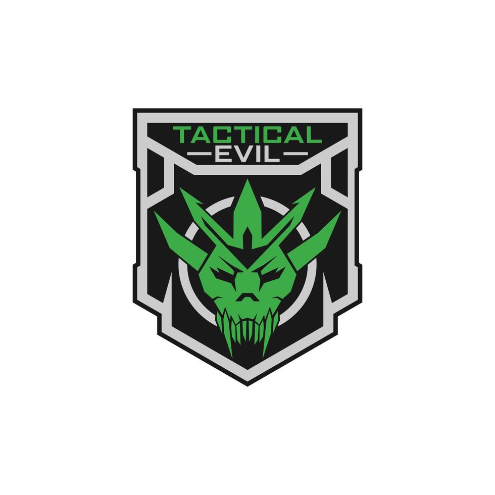 modelo de design de logotipo tático do mal para empresa de arsenal tático militar vetor