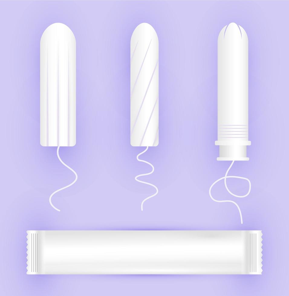 ícone de tampões femininos. mulher cuidados menstruais. ilustração de produtos de higiene feminina em um estilo simples. vetor