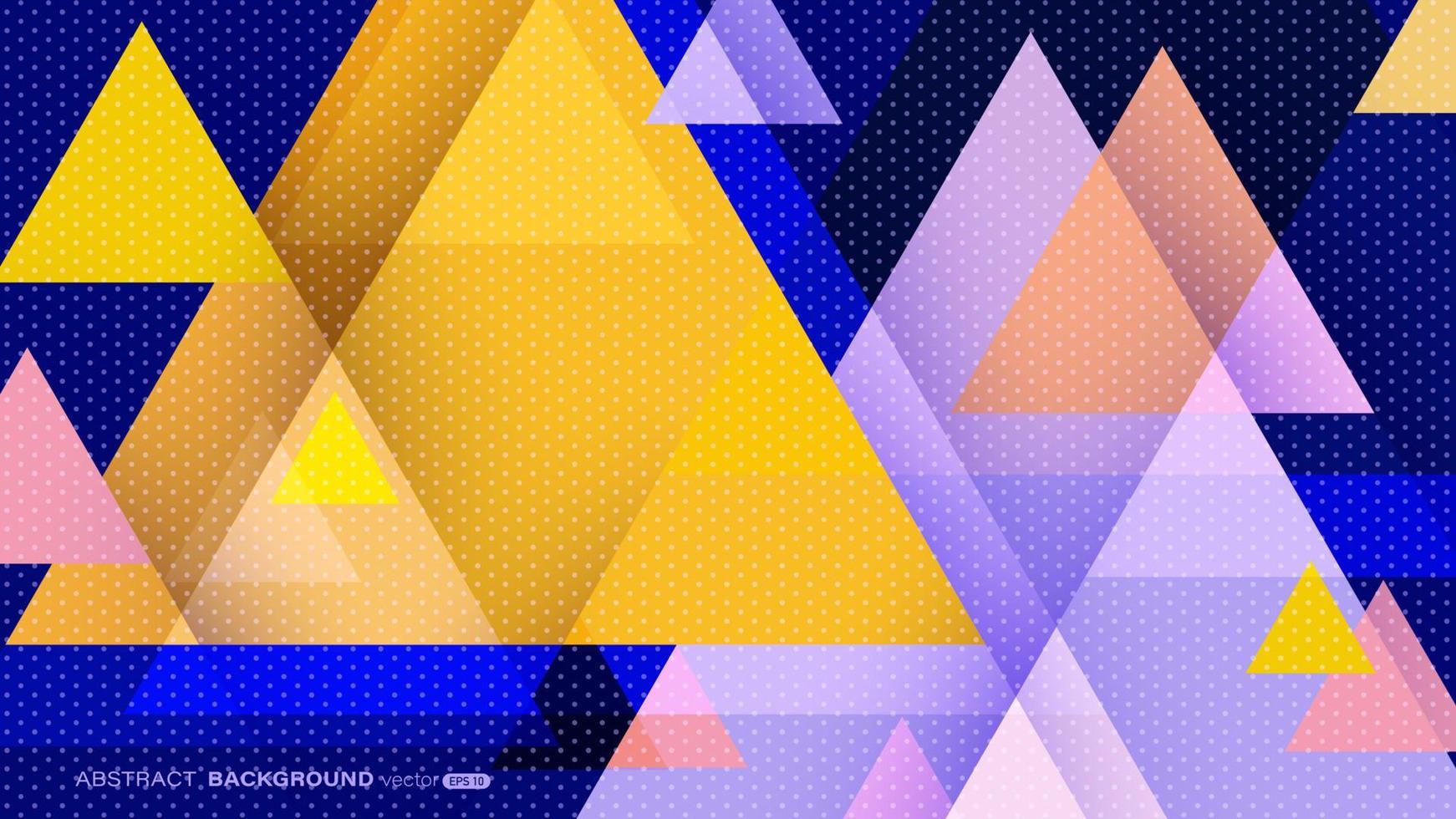 fundo abstrato colorido geométrico com forma de triângulo, padrão de pontos e design de composição de sombra vetor