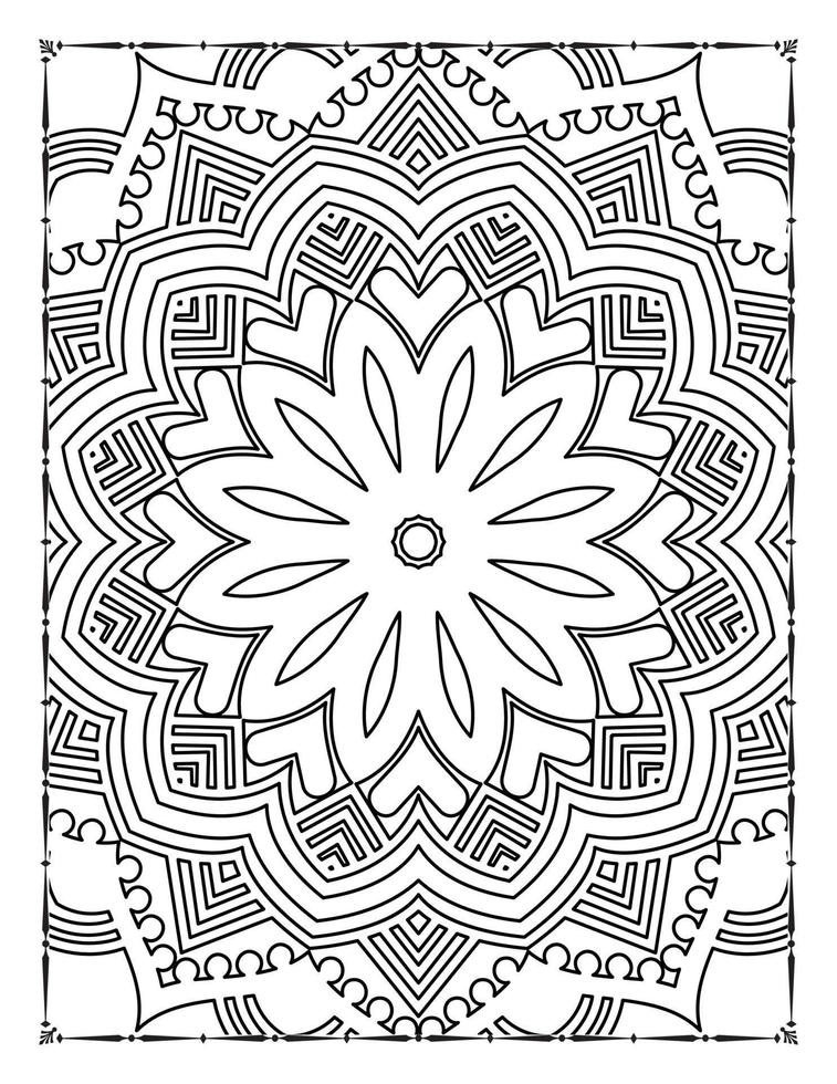 interior de uma página para colorir. mandala preto e branco para colorir interior de páginas. decoração mandala ornamento design conjunto vector. vetor de padrão mandala vintage.