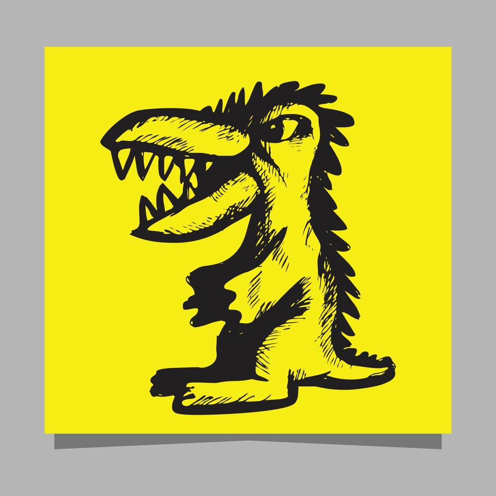 logotipo de dinossauro desenhado em papel vetor