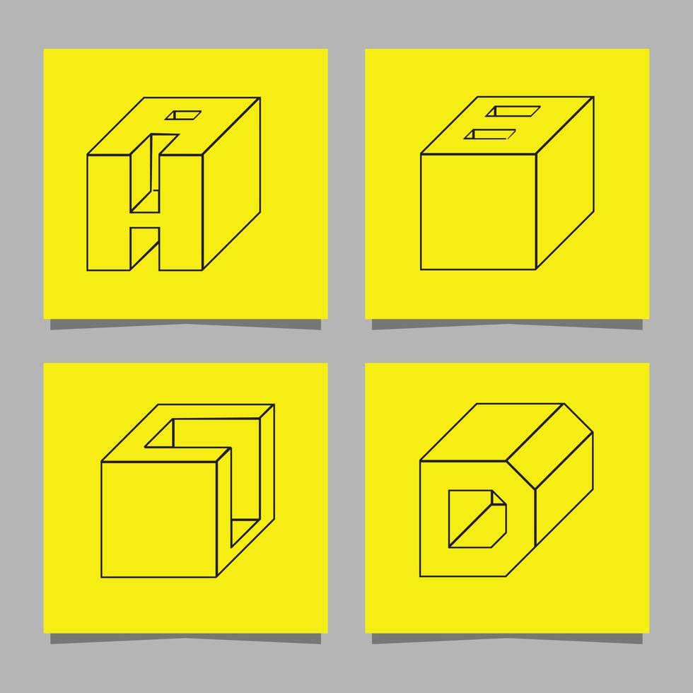 logotipo do alfabeto criado com formas geométricas desenhadas em papel vetor