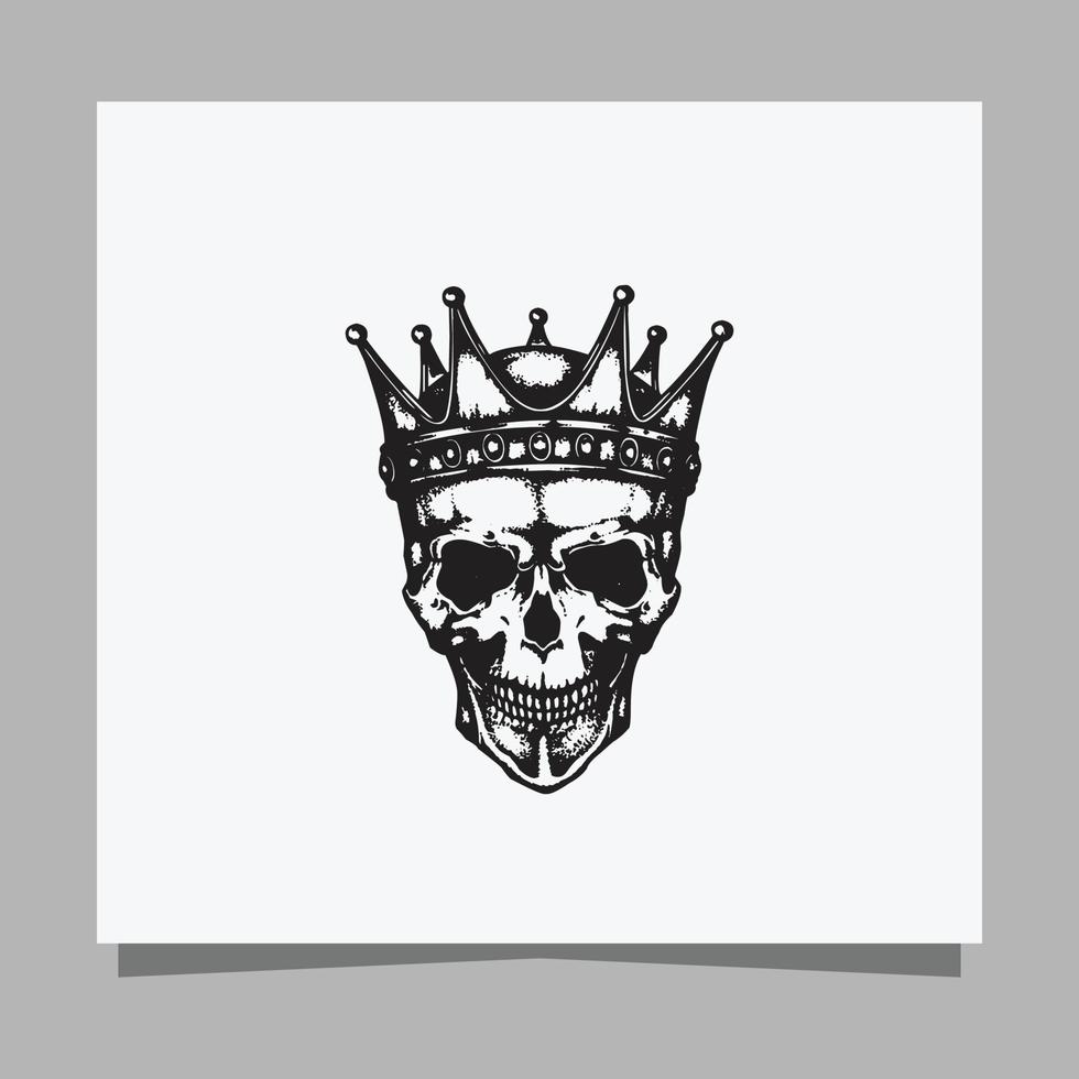imagem vetorial de ilustração de logotipo da mão da coroa do rei desenhada em papel branco vetor
