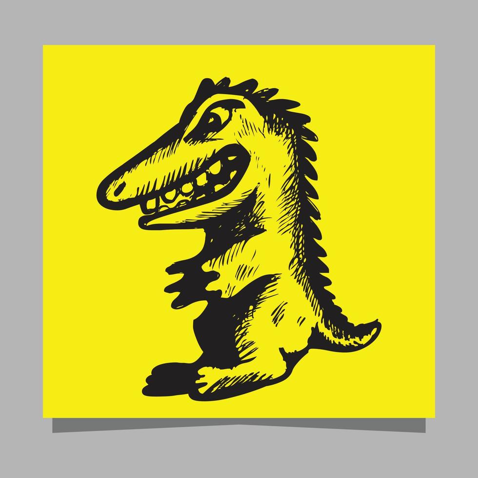 logotipo de dinossauro desenhado em papel vetor