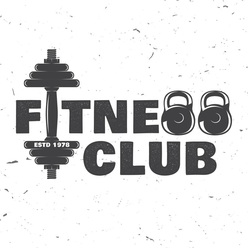 distintivo do clube de fitness. ilustração vetorial. vetor