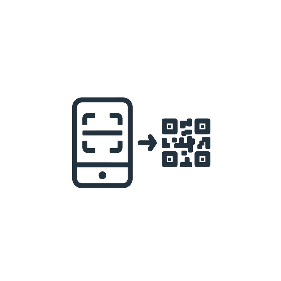 ícone do scanner isolado em um fundo branco. símbolo de código qr para web e aplicativo móvel. vetor