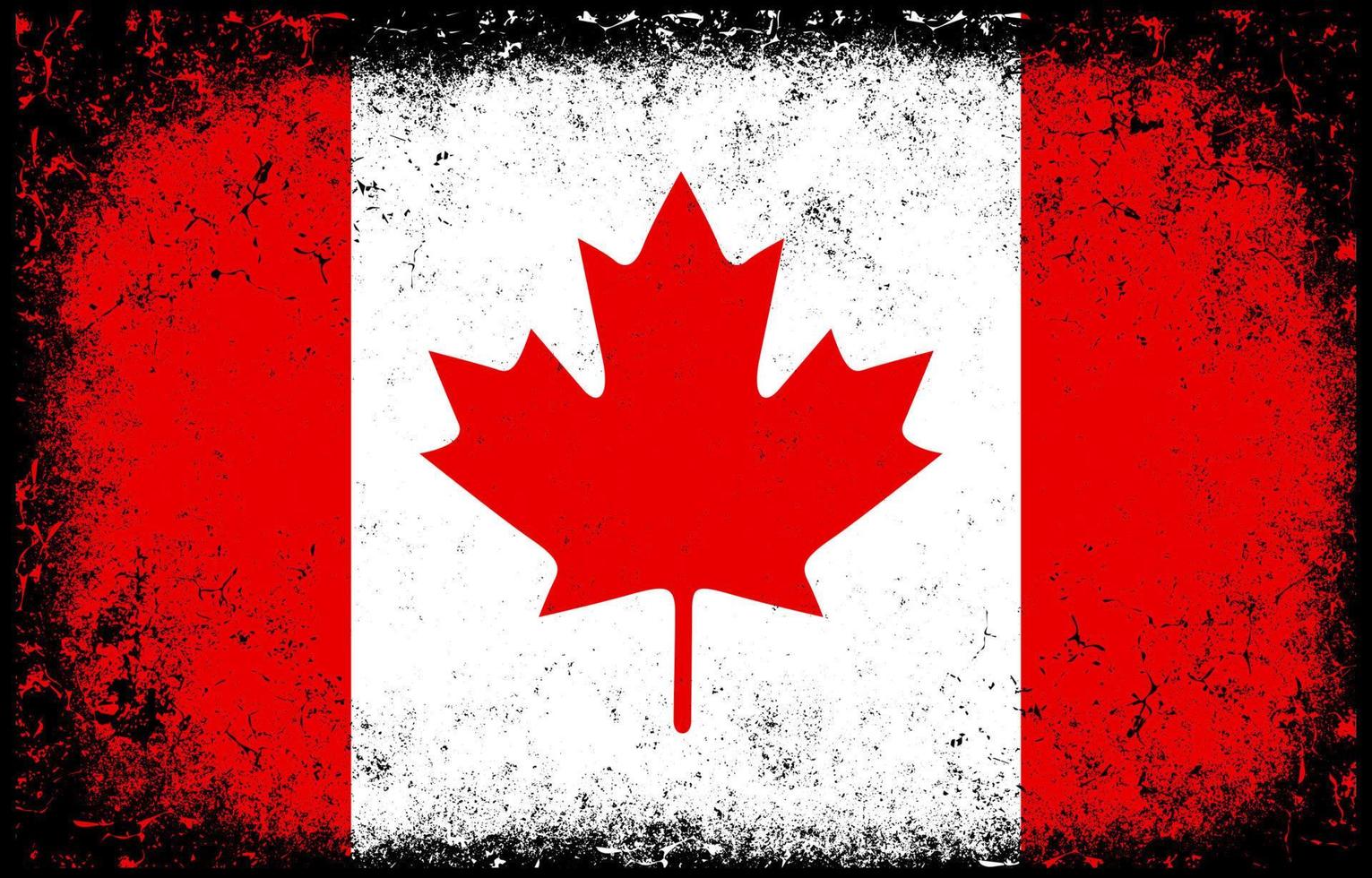 ilustração de bandeira nacional do canadá vintage grunge sujo velho vetor
