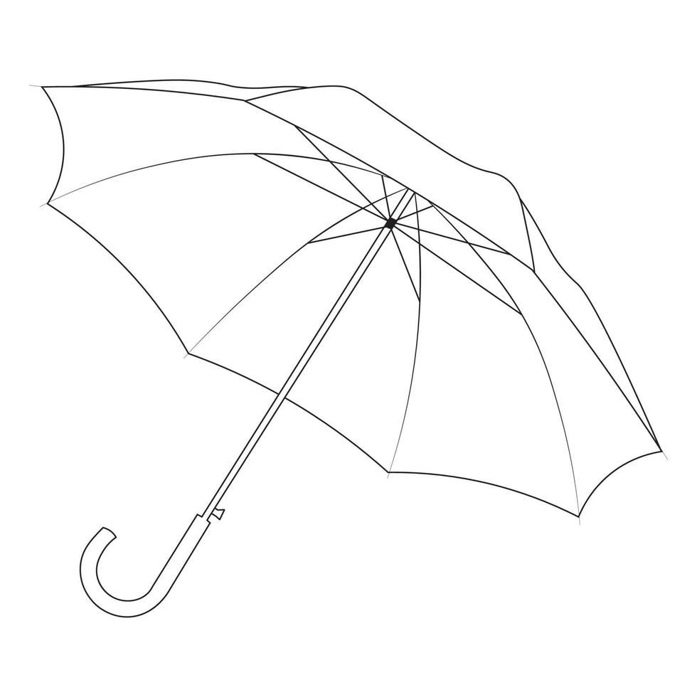 guarda-chuva de doodle de ilustração vetorial mão desenhada. contorno preto e branco. colorir para crianças vetor