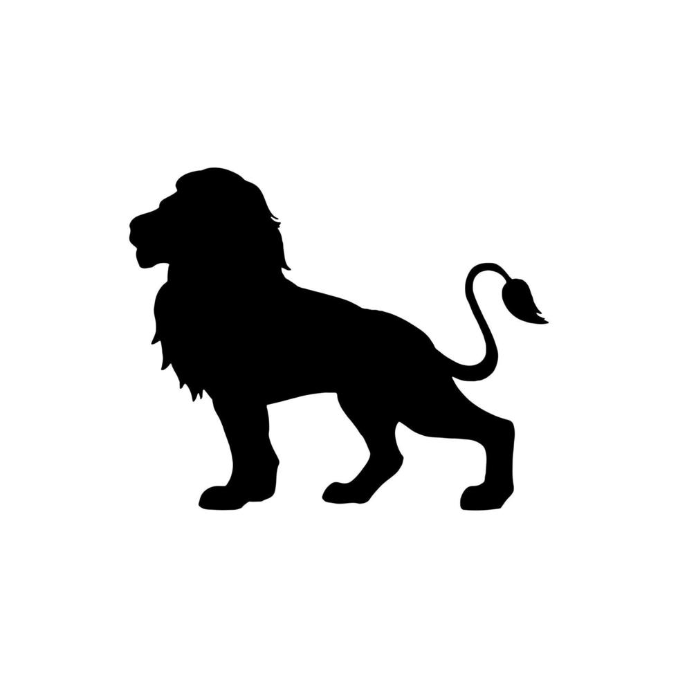 vetor de silhueta de ilustração de fundo branco isolado de leão