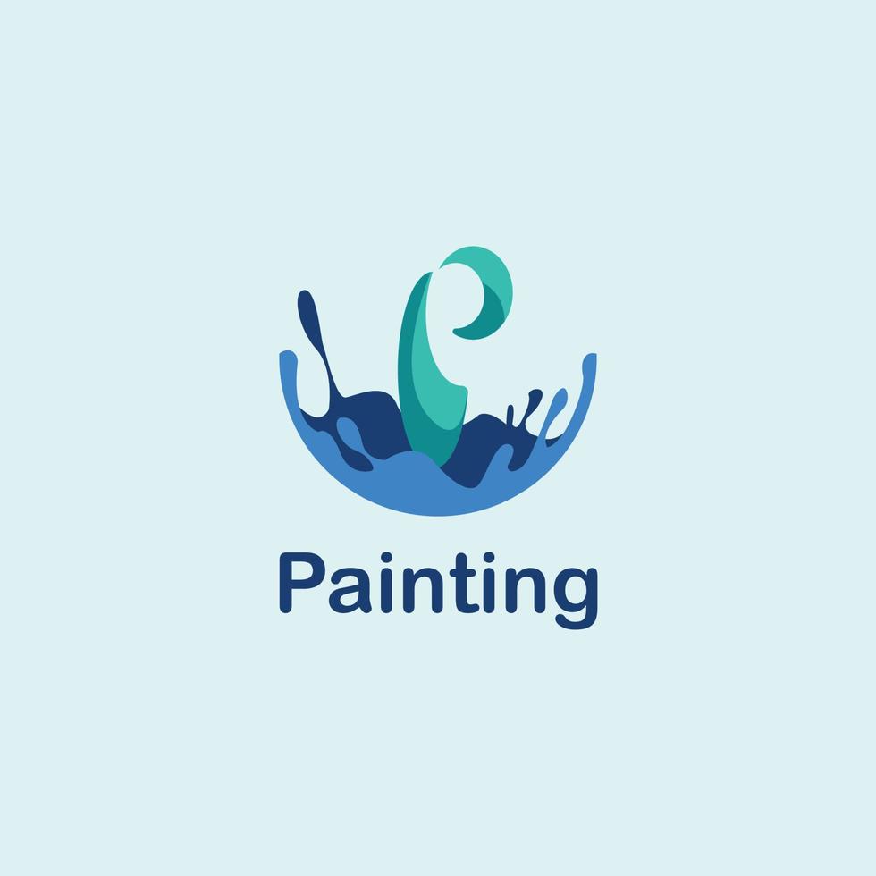 desenho de ícone de vetor de modelo de logotipo de pintura