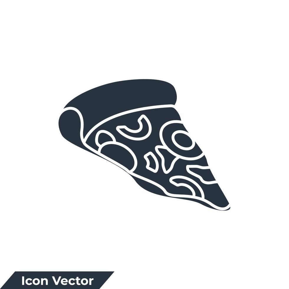 ilustração em vetor logotipo ícone pizza. modelo de símbolo de fatia de pizza para coleção de design gráfico e web