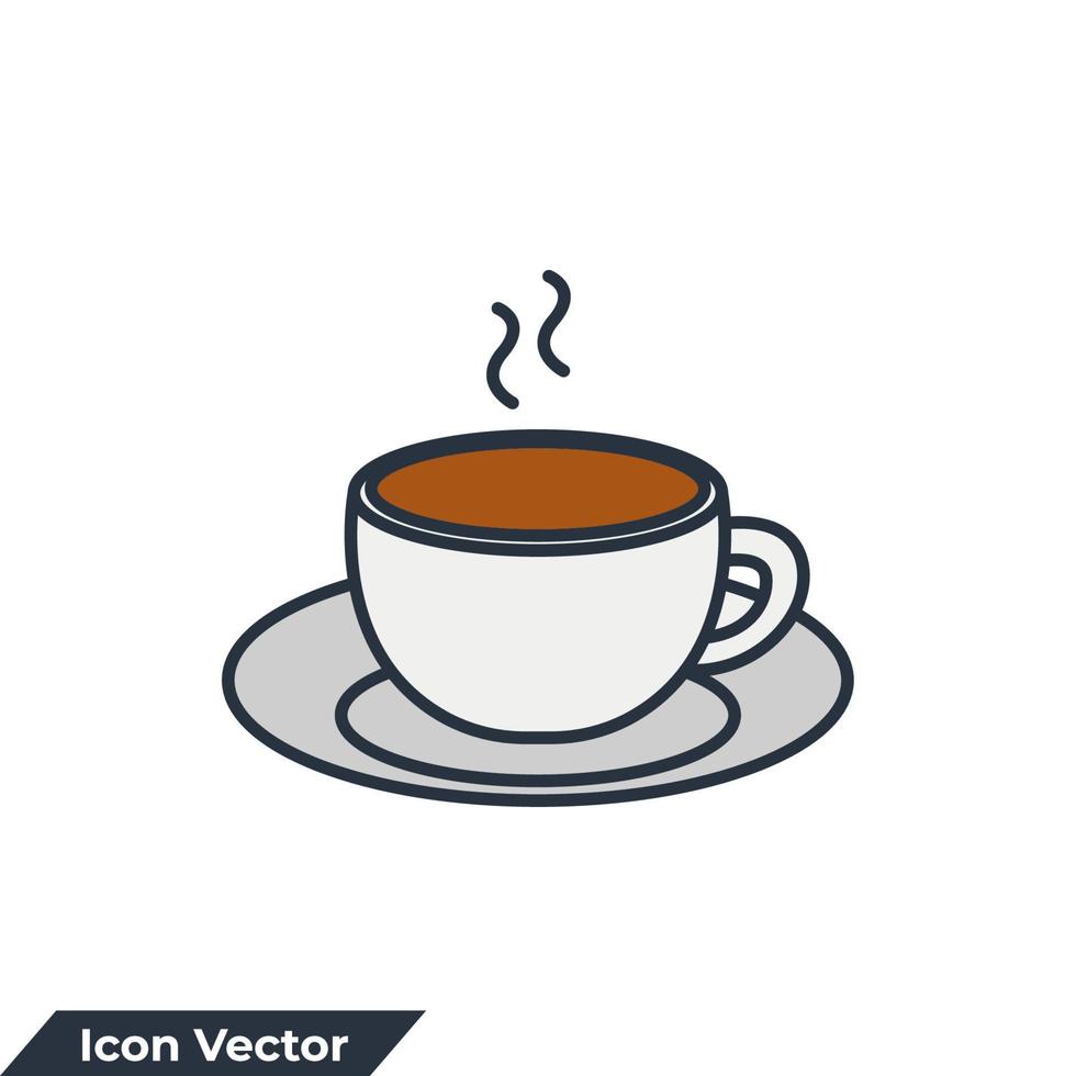 xícara de café ícone logotipo ilustração vetorial. modelo de símbolo de xícara de café para coleção de design gráfico e web vetor