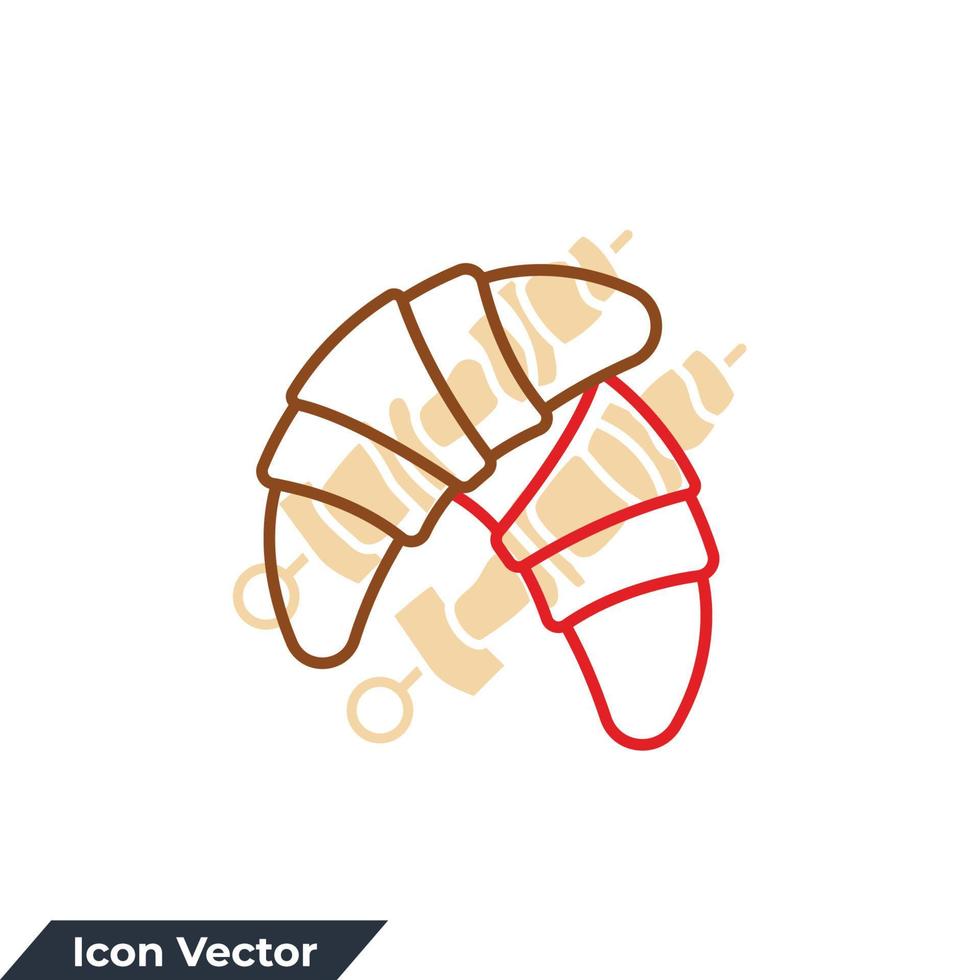 ilustração em vetor croissant ícone logotipo. modelo de símbolo de croissant para coleção de design gráfico e web