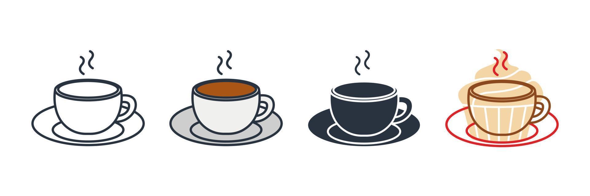 xícara de café ícone logotipo ilustração vetorial. modelo de símbolo de xícara de café para coleção de design gráfico e web vetor