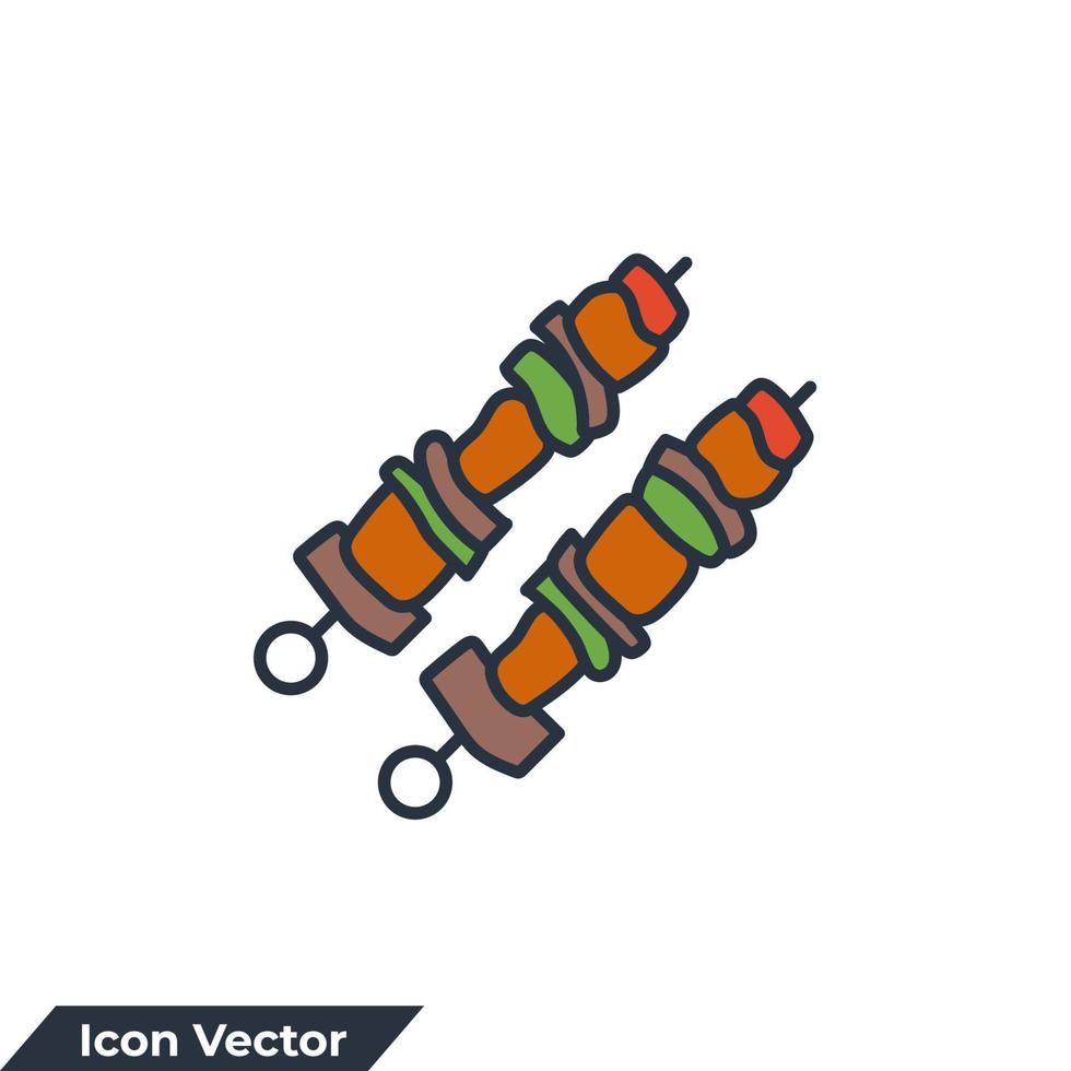 shish kebab ícone logotipo ilustração vetorial. modelo de símbolo de shish kebab para coleção de design gráfico e web vetor