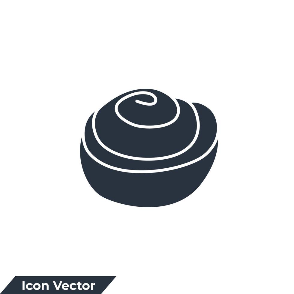 ilustração em vetor logotipo ícone rolos de canela. modelo de símbolo de rolo de comida de padaria de canela fresca para coleção de design gráfico e web